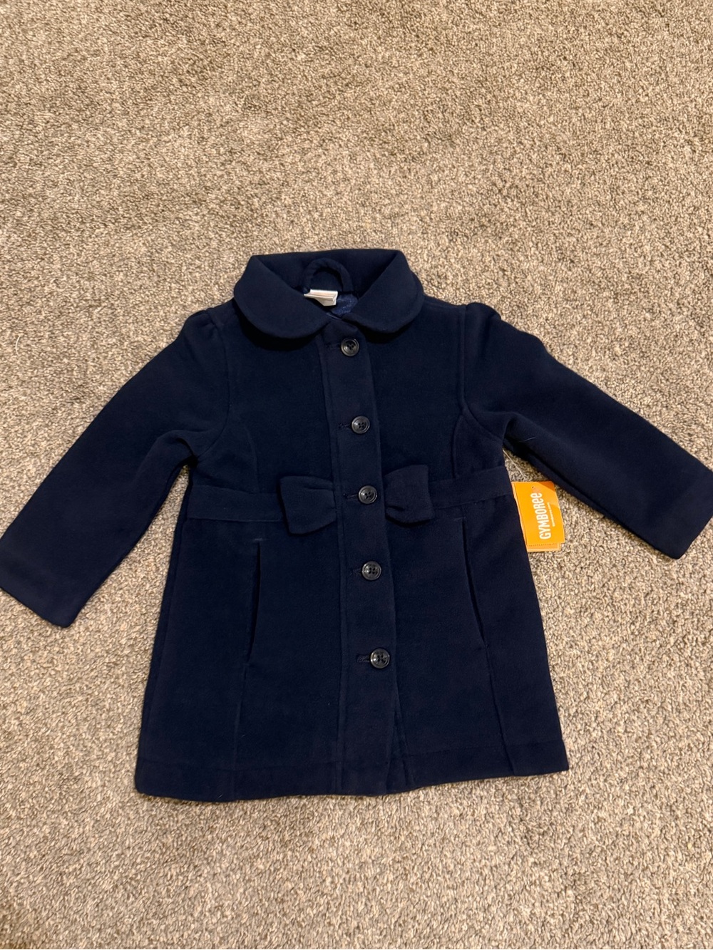 Gymboree Toddler Girls Navy Blue Bow Dress Coat 18–24M NWT